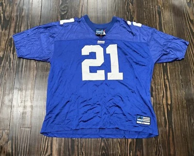 Camiseta Adidas New York Giants Tiki Barber Vintage Hombre’s 2XL Azul Foto 1 de 4