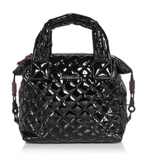 MZ WALLACE Sutton Deluxe Small Nylon Tote Crossbody ~NWT~ Quilted Black Lacquer - Picture 1 of 11