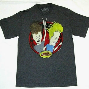 Beavis and Butt-Head, T-Shirt Grigio, Ottima Grafica, TV Fumetti, Air Guitar, Large - Foto 1 di 4