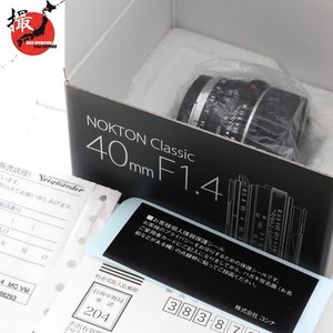 Unused all in Box Voigtlander NOKTON Classic 40mm F1.4 MC VM Multi Coat JAPAN