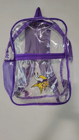 Minnesota Vikings Football NFL Lucia Clear Backpack 12" x 4.5" x 10" Licensed Cover