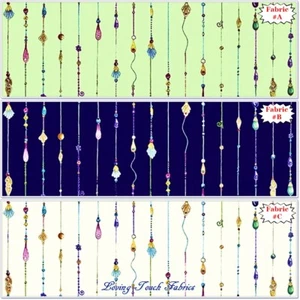 QT "MARIPOSA" #25915 SMALL FAUX BEADS JEWELS STRIPED FABRICS (SELECTION) - Picture 1 of 4