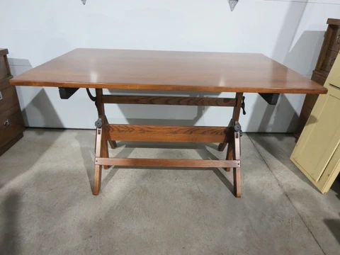 Vintage Hamilton Drafting Table 37 1/2" x 60" Long Completely Refinished Cover