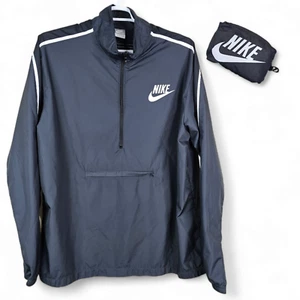 Nike Windbreaker Jacket Mens 2XL XXL Black Anorak Packable Lightweight Turbo - Picture 1 of 12