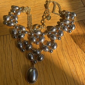AMRITA SINGH REVERSIBLE BLACK STATEMENT CABOCHON NECKLACE - Picture 1 of 5