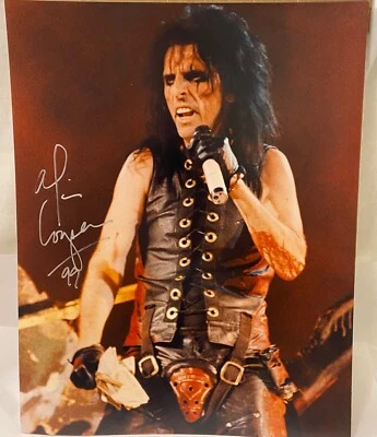 ALICE COOPER 1999 Signed 11x14 from 1987 THE NIGHTMARE RETURNS TOUR IMAGE - Image 1 of 4