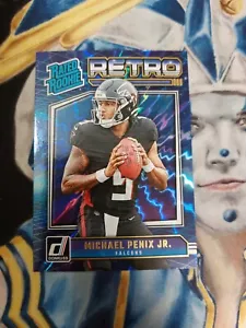 2024 Panini Donruss Michael Penix Jr Rated Rookie Retro Series Blue Shock #7 - Bild 1 von 4