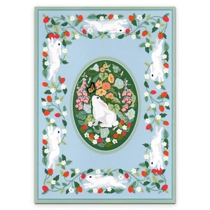 Cute CONGRATULATIONS Card, Rabbit "Leaping Hare" 1999 by Claire Murray +Envelope - Picture 1 of 5