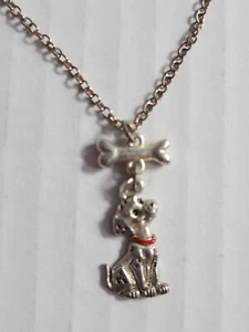 COLLAR COLGANTE DISNEY 101 DÁLMATAS DE COLECCIÓN 15" NUEVO DE LOTE ANTIGUO TONO PLATEADO - Imagen 1 de 5