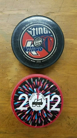 Kalamazoo Wings Hockey Pucks - K-Wings New Years and Semi Finals Pucks - #3A6 Cover