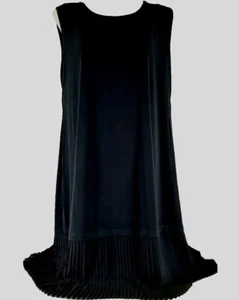 Abito donna Michael Kors nero pullover trasparente con volant accento. Taglia 2X - Foto 1 di 11