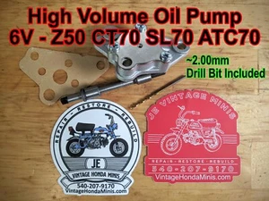 Oil Pump - High Volume - 6v Engines - Honda Z50 CT70 CT70H SL70 XL70 CL70 ATC70 - Picture 1 of 8