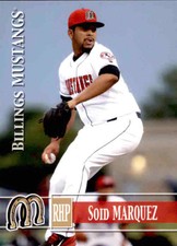 2014 Billings Mustangs Grandstand 20 Soid Marquez Cumana Venezuela Baseball Card