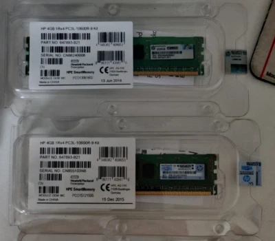 4x HP 647647-071 647893-B21 4GB 1RX4 PC3L-10600R Server Memory Modules - NEW! - Image 1 of 2