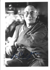 Foto real firmada a mano del Dalai Lama 5x7" JSA LOA líder espiritual tibetano - Imagen 1 de 3