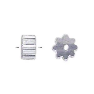 Earnut, 1440 Clear Plastic 4x3mm Ribbed Safety Earnuts Earring Backs * - Picture 1 of 2