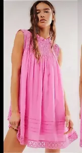 Mini Abito Free People Tinta Unita di Karitè Nuovo $168 in Magnolia Zucchero XS NUOVO CON ETICHETTE - Foto 1 di 7