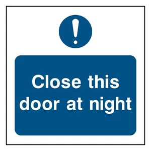 Schließen Sie diese Tür bei Nacht Schild oder Aufkleber | FPRV0027 - Bild 1 von 2