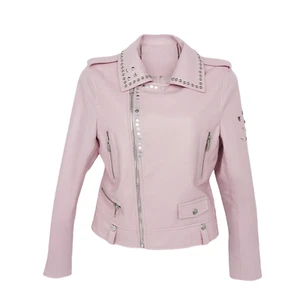 100% Pure Sheepskin Leather Jackets, with a Stiff Silhouette, Star shaped Stud - Picture 1 of 11
