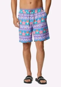 Columbia Swim Trunks Shorts Omni Shade L Summerdry Purple Lotus New NWT Free Shp - Picture 1 of 8