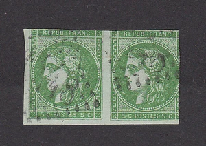 Timbre France émission de Bordeaux paire de n°42B - Picture 1 of 2