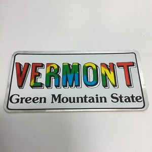 Vtg 1980s Metallic Foil Sticker Vermont Green Mountain State Bumper Decal 6"x3" - Picture 1 of 5