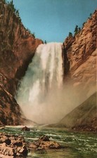 The Lower Great Falls Yellowstone National Park Wyoming Vintage Chrome Post Card