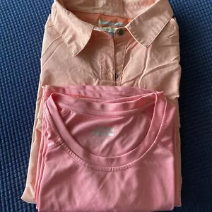 Columbia Shirt Womens XL Pink Coral Omni Shade UPF & T shirt Xxl Combo - Picture 1 of 18