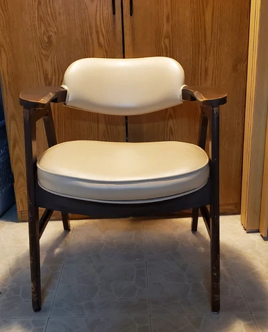 Vintage ECK-ADAMS Mid Century Modern Wooden Arm Chair Urethane Foam Cushion Cover