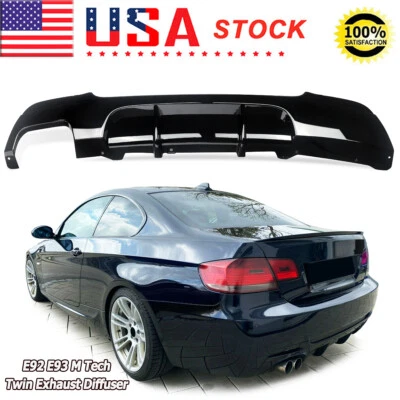 For 2007-2013 BMW E92 E93 335i 328i M Performance Rear Diffuser Lip Gloss Black - Image 1 of 4