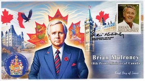 CA25-007, 2025, Brian Mulroney, Erstausgabetag, Bildstempel, 18. Pri - Bild 1 von 1