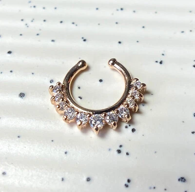 1 pieza Gemas de línea no perforantes Percha de tabique Clip-On Anillo de nariz falso Joyería corporal Foto 1 de 4