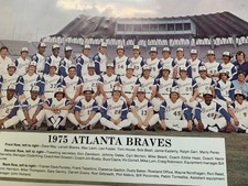 Atlanta Braves 1975 8 1/2x11 team issue color team picture Phil Niekro