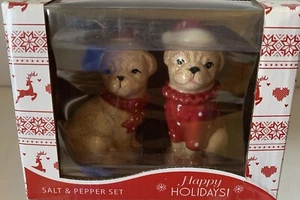 PUG HOLIDAY SALT AND PEPPER SET - Picture 1 of 7