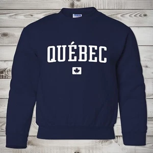 Quebec Kids Sweatshirt | Quebec Canada Youth Crewneck Sweatshirt - Picture 1 of 6