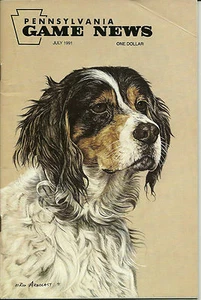 Pennsylvania Game News July 1991 cover by Rod Arbogast English Setter - Picture 1 of 3