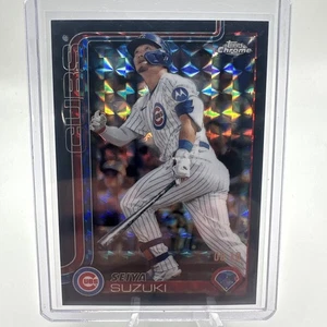 2025 Topps Chrome Seiya Suzuki Black Geometric Refractor #4/10 Cubs - Picture 1 of 3