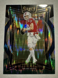 2024 Panini Select - Concourse Drake Maye #27 Black And Green Shock Prizm (RC) - Picture 1 of 2