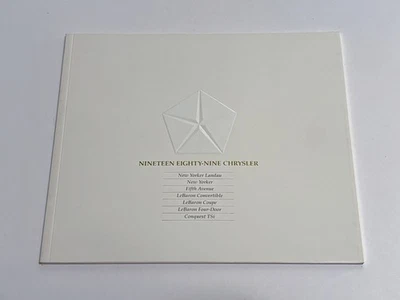 Chrysler 1989 línea completa folleto catálogo encuadernado con cubiertas rígidas estado A+ Foto 1 de 4