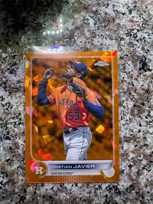 2022 Topps Chrome Sapphire Edition Cristian Javier #211 Orange /25 Astros - Image 1 of 3