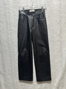 Abercrombie & Fitch The 90's Relaxed High Rise Kunstlederhose Gr. 25 schwarz - Bild 1 von 9