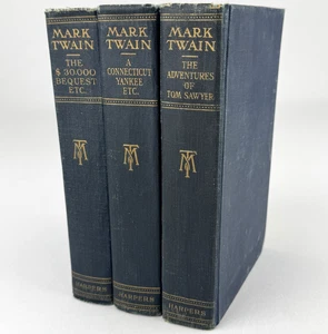 Mark Twain Collection - RARE 3-Book Set - HARPERS HC - Tom Sawyer 1909 - 1917 - Picture 1 of 15