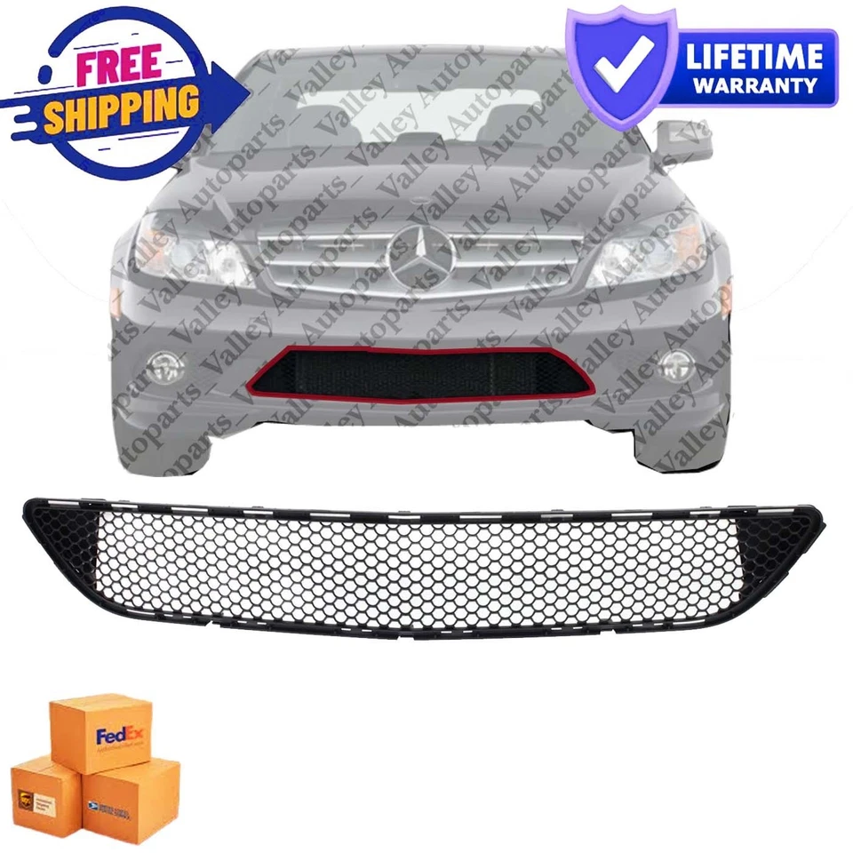 Black Fits 2008-2011 Mercedes-Benz C230 C250 C300 C350 New Front Bumper Grille - Image 1 of 4