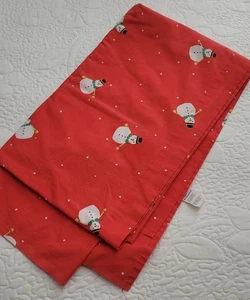 Vintage Vera Neumann Weihnachten flaches Bettlaken Schneemann 80 x 94" rot - Bild 1 von 3