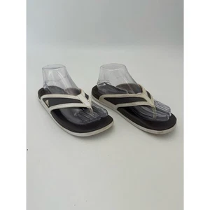Adidas Women's Size 6 Flip Flops Thong Sandals Black White - Picture 1 of 5