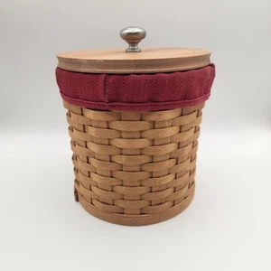 Longaberger 2004 Ice Bucket Basket with Lid and Paprika Liner Pre-owned - Picture 1 of 15