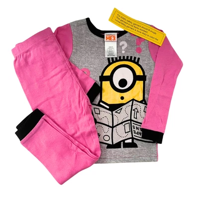 Pijama Despicable Me 3 Niñas Rosa Minions Manga Larga Ajuste Ajustado Nuevo Foto 1 de 3