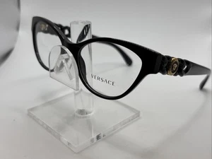 Versace Mod. 3305 GB1 55/17 140 Anteojos de Gato Negros para Mujer Italia A3480 - Imagen 1 de 23