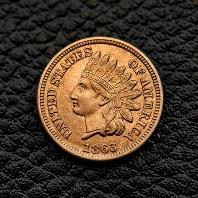 (ITM-7165) 1863 Indian Cent ~ BU Condition ~ COMBINED SHIPPING! - Image 1 of 3