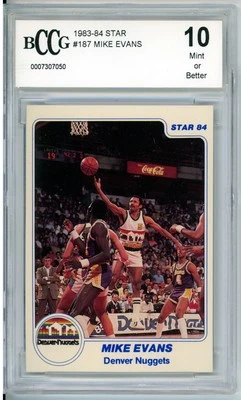 1983-84 Star #187 Mike Evans BCCG 10 Denver Nuggets - Image 1 of 2